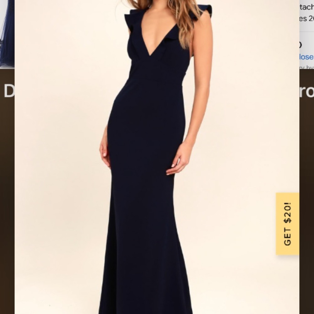 LULUs Navy Blue Maxi Dress